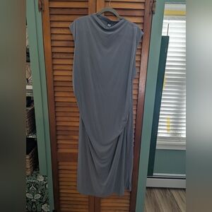 Old Navy Ruched Charcoal Midi Dress